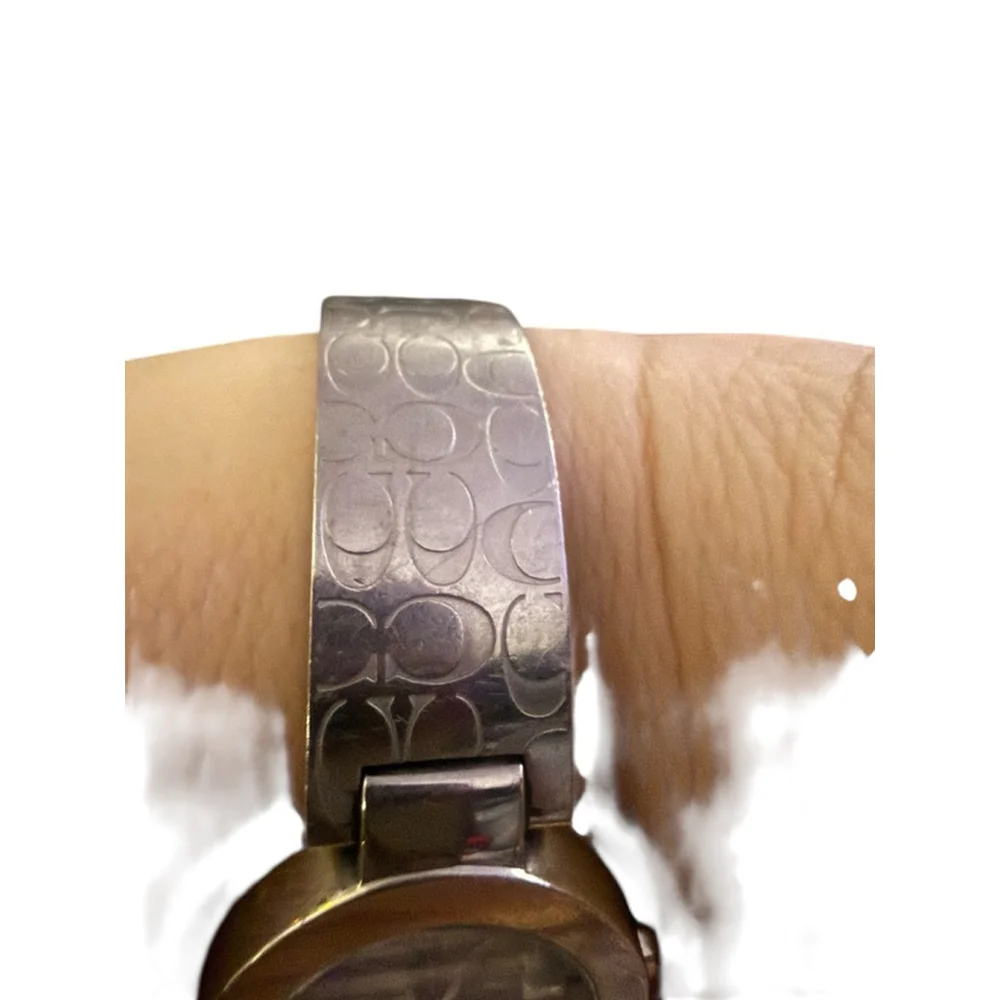 Vintage Coach Arden Bangle Watch Black Dial CC Signature Print Model 0185